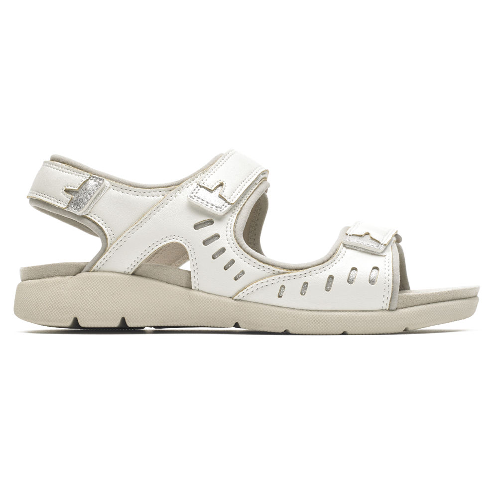 Sandalias Rockport Mujer Mexico - Eileen Comfort Blancos - CUWDO9548